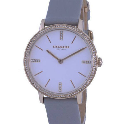 Coach Audrey Crystal Accents Bracelet en cuir Quartz 14503352 Montre pour femme