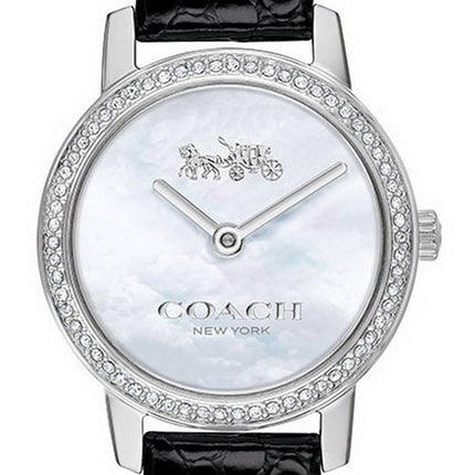 Coach Audrey Nacre Cadran Bracelet En Cuir Quartz 14503361 Montre Femme