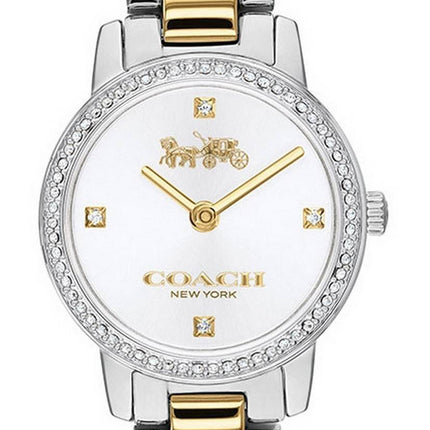 Montre Femme Coach Audrey Cadran Blanc Deux Tons Acier Inoxydable Quartz 14503369