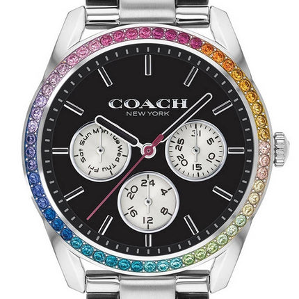 Montre pour femme Coach Preston Rainbow Black Dial Crystal Accents Quartz 14503469