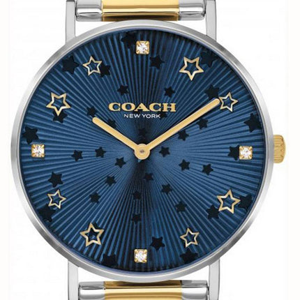 Coach Perry Blue Dial Two Tone Acier Inoxydable Quartz 14503523 Montre Femme