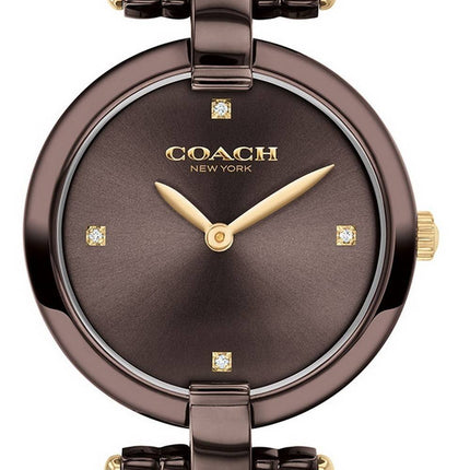 Montre femme Coach Chrystie cadran marron en acier inoxydable à quartz 14503531