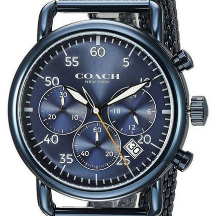 Montre pour homme Coach Delancey cadran bleu en acier inoxydable chronographe à quartz 14602374