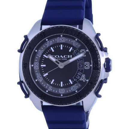 Montre pour homme Coach C001 cadran noir bracelet en silicone quartz 14602447