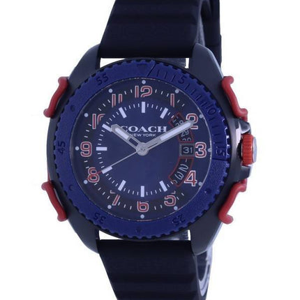 Montre pour homme Coach C001 cadran bleu bracelet en silicone quartz 14602449