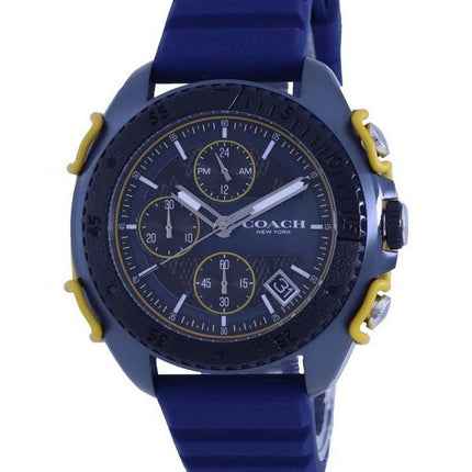 Montre pour homme Coach C001 chronographe cadran noir bracelet en silicone quartz 14602454