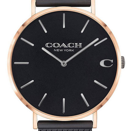 Montre pour homme Coach Charles cadran noir en acier inoxydable à quartz 14602470