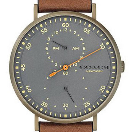 Montre Homme Coach Charles Cadran Gris Bracelet Cuir Quartz 14602474