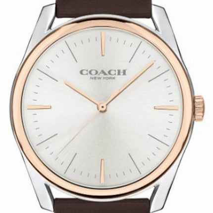 Montre femme Coach Preston cadran argent bracelet en cuir quartz 14602482