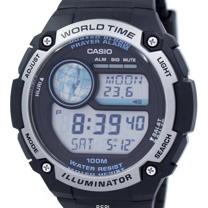 Casio jeunesse illuminateur monde temps numérique CPA-100-1AV CPA100-1AV montre homme