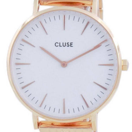 Montre Cluse La Bohème en acier inoxydable à quartz en acier inoxydable ton or rose CW0101201024 pour femme