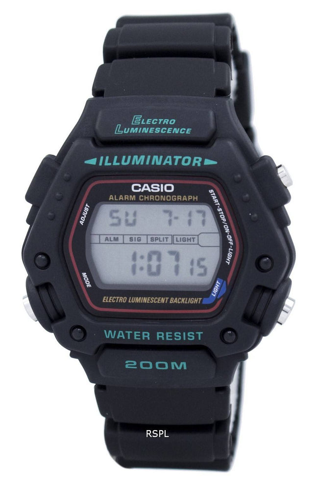 Casio Digital alarme classique chronographe WR200M 290-DW-1VS DW-290-1 montre homme