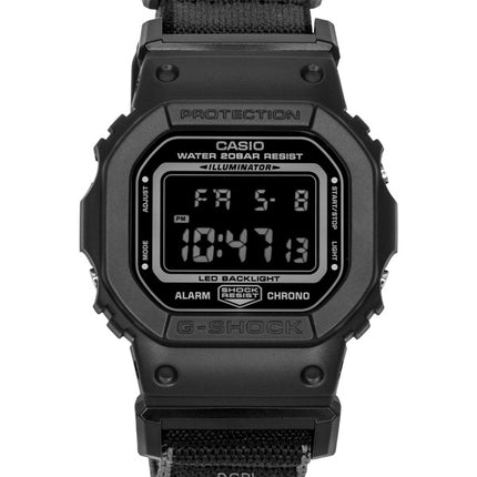 Montre homme Casio G-Shock DW-5600MNC-1 à bracelet textile, mouvement à quartz numérique, étanche à 200 m.