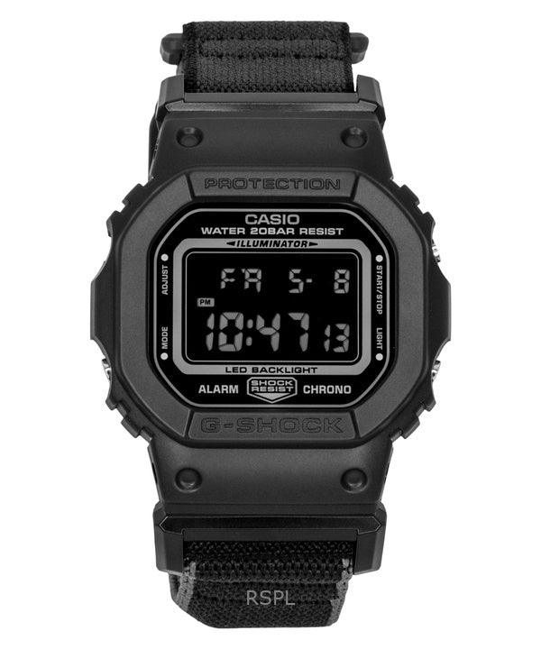 Montre homme Casio G-Shock DW-5600MNC-1 à bracelet textile, mouvement à quartz numérique, étanche à 200 m.