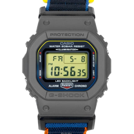 Montre homme Casio G-Shock DW-5600MNC-8A2 à bracelet textile, mouvement à quartz numérique et étanche à 200 m.