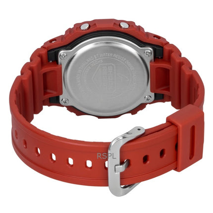 Montre homme Casio G-Shock Digital rouge avec bracelet en résine biosourcée, mouvement à quartz DW-5600RRB-4, étanche à 200 m
