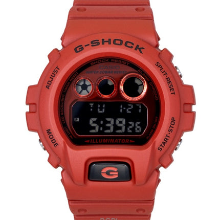 Montre homme Casio G-Shock Digital rouge avec bracelet en résine biosourcée, mouvement à quartz DW-6900RRB-4, étanche à 200 m