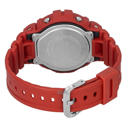 Montre homme Casio G-Shock Digital rouge avec bracelet en résine biosourcée, mouvement à quartz DW-6900RRB-4, étanche à 200 m