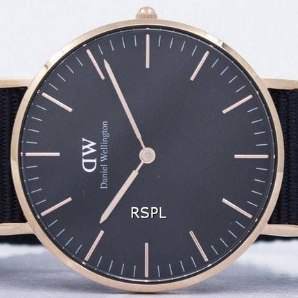 Daniel Wellington Cornwall noir classique Quartz DW00100150 montre unisexe