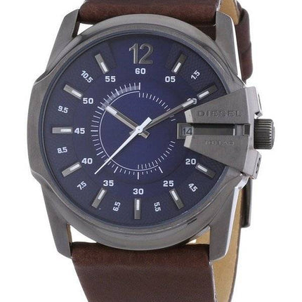 Cadran bleu diesel Master Chief Leather Strap DZ1618 montre homme
