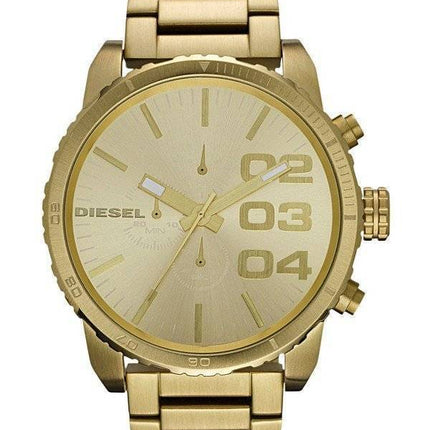Diesel Double vers le bas de montre en acier inoxydable cadran or DZ4268 masculin