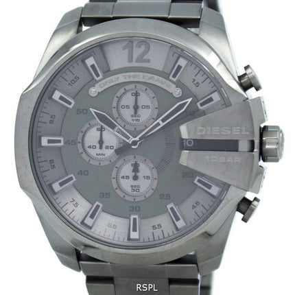 Diesel Mega chef Quartz chronographe cadran gris noir IP DZ4282 montre homme