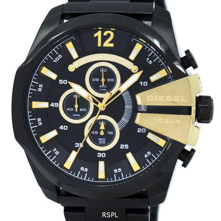 Diesel Mega chef Quartz chronographe cadran noir noir IP DZ4338 montre homme