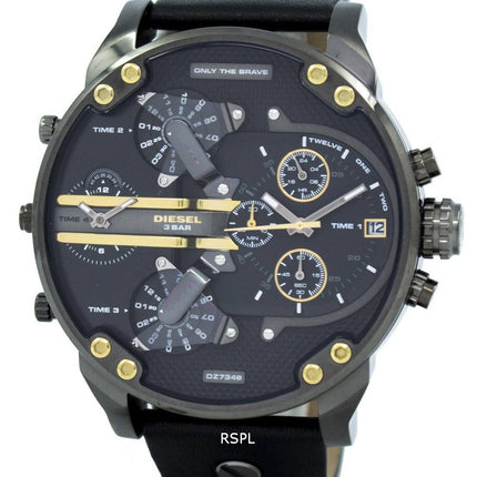 Montre diesel M. Daddy 2.0 hommes cadran noir en cuir noir DZ7348