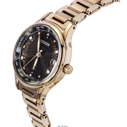Montre Citizen xC DENPA radiocommandée édition limitée Super Titanium cadran noir Eco-Drive EC1166-74E pour femme