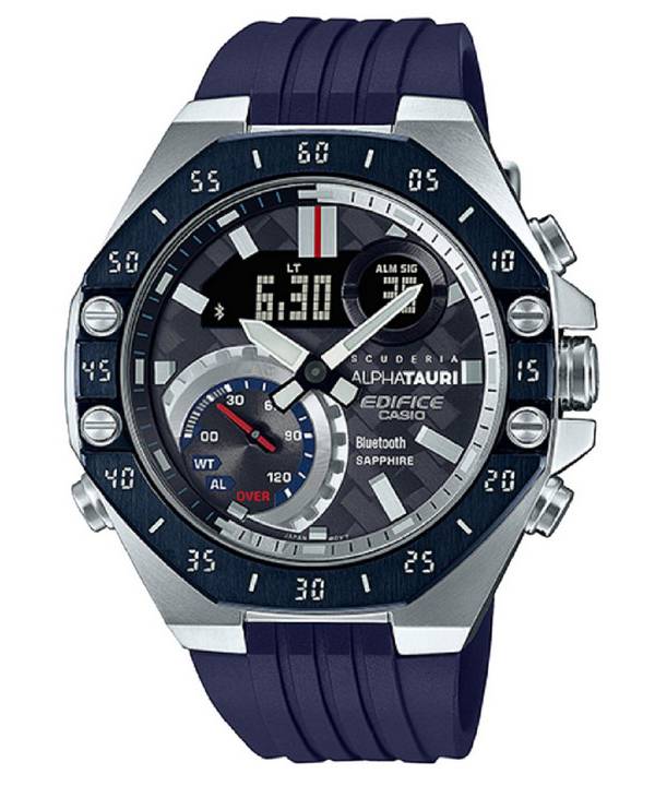 Montre pour homme Casio Edifice Scuderia AlphaTauri édition limitée à quartz numérique analogique ECB-10AT-1A ECB10AT-1 100M