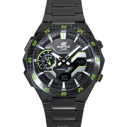 Montre homme Casio Edifice Windflow, analogique, numérique, avec bracelet en cuir noir, résistante à l&#39;eau, ECB-2200RC-1A3, 100 m