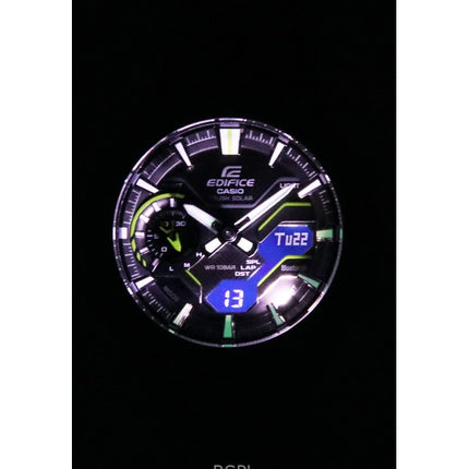 Montre homme Casio Edifice Windflow, analogique, numérique, avec bracelet en cuir noir, résistante à l&#39;eau, ECB-2200RC-1A3, 100 m