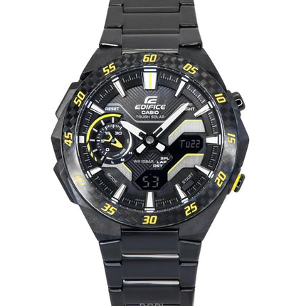 Montre homme Casio Edifice Windflow, analogique, numérique, avec bracelet en cuir noir, résistante à l&#39;eau, ECB-2200RC-1A9, 100 m