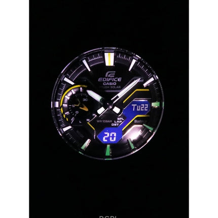 Montre homme Casio Edifice Windflow, analogique, numérique, avec bracelet en cuir noir, résistante à l&#39;eau, ECB-2200RC-1A9, 100 m