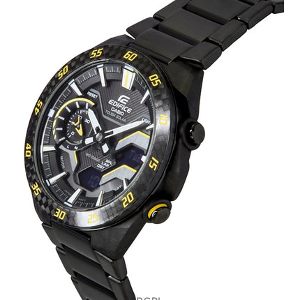 Montre homme Casio Edifice Windflow, analogique, numérique, avec bracelet en cuir noir, résistante à l&#39;eau, ECB-2200RC-1A9, 100 m