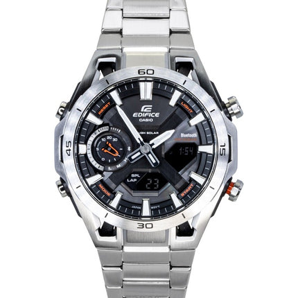Montre homme Casio Edifice analogique-numérique avec connexion smartphone, boîtier en acier inoxydable, cadran noir, solaire, ECB-2300D-1A, étanche à 100 m