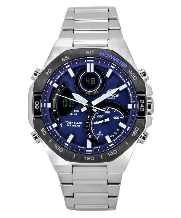 Montre pour homme Casio Edifice Analog Digital Mobile Link Cadran bleu Tough Solar ECB-950DB-2A 100M
