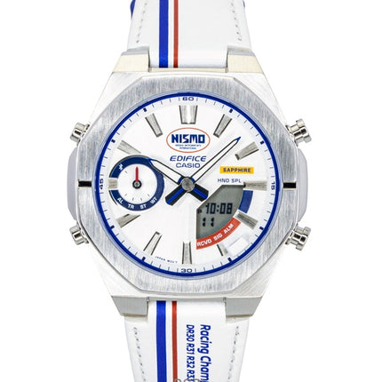 Montre homme Casio Edifice analogique-numérique NISMO Heritage Edition avec connexion smartphone, cadran argenté, mouvement à quartz ECB-S10NIS-7A, étanche à 100 m