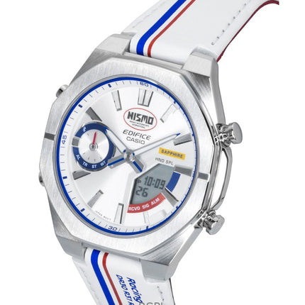 Montre homme Casio Edifice analogique-numérique NISMO Heritage Edition avec connexion smartphone, cadran argenté, mouvement à quartz ECB-S10NIS-7A, étanche à 100 m