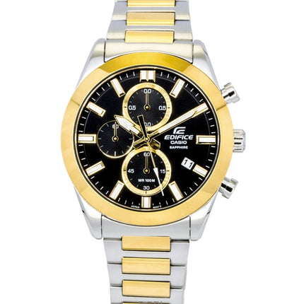 Montre homme Casio Edifice Chronographe Analogique Bicolore Acier Inoxydable Cadran Noir Quartz EFB-710SG-1AV 100M