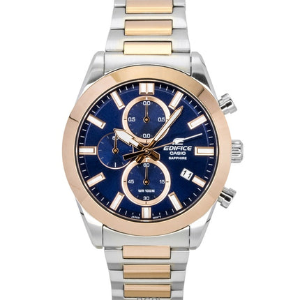 Montre homme Casio Edifice Chronographe Analogique Bicolore Acier Inoxydable Cadran Bleu Quartz EFB-710SG-2AV 100M
