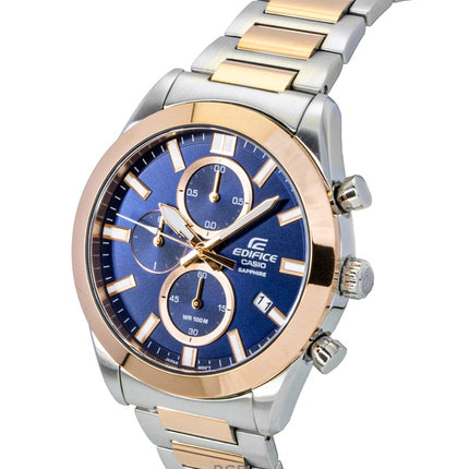 Montre homme Casio Edifice Chronographe Analogique Bicolore Acier Inoxydable Cadran Bleu Quartz EFB-710SG-2AV 100M