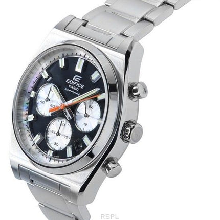 Montre chronographe analogique Casio Edifice en acier inoxydable avec cadran noir et quartz EFB-730D-1AV 100M pour homme