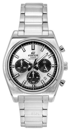 Montre chronographe analogique Casio Edifice en acier inoxydable avec cadran argenté et quartz EFB-730D-7AV 100M pour homme