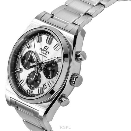 Montre chronographe analogique Casio Edifice en acier inoxydable avec cadran argenté et quartz EFB-730D-7AV 100M pour homme