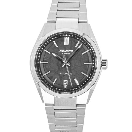 Montre homme Casio Edifice analogique en acier inoxydable forgé, cadran gris carbone, automatique EFK-100CD-1A, étanche à 100 m