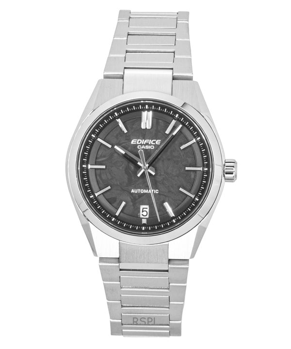 Montre homme Casio Edifice analogique en acier inoxydable forgé, cadran gris carbone, automatique EFK-100CD-1A, étanche à 100 m