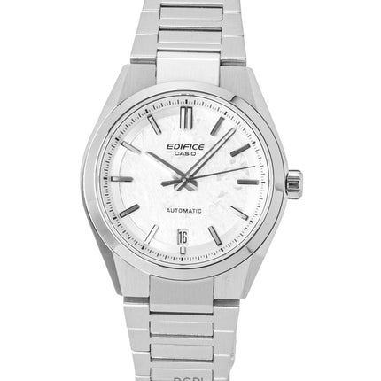 Montre homme Casio Edifice analogique en acier inoxydable forgé au carbone, cadran blanc, automatique EFK-100D-7A, étanche à 100 m