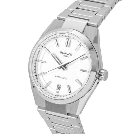 Montre homme Casio Edifice analogique en acier inoxydable forgé au carbone, cadran blanc, automatique EFK-100D-7A, étanche à 100 m