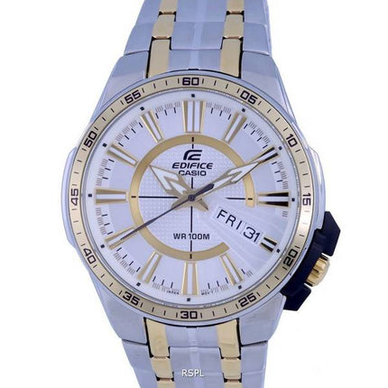 Montre pour homme Casio Edifice analogique à quartz en acier inoxydable bicolore EFR-106SG-7A9.G EFR106SG-7A9 100M